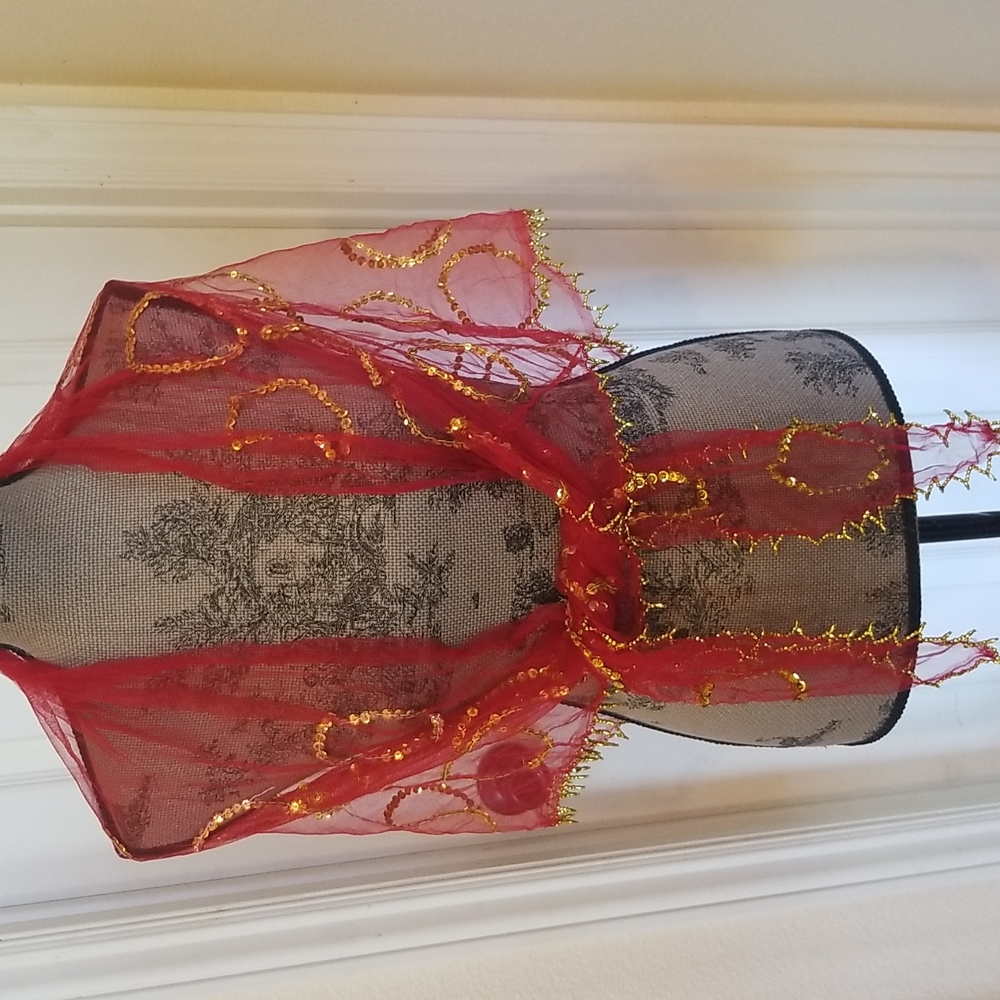 Red and Gold Circular Sequins